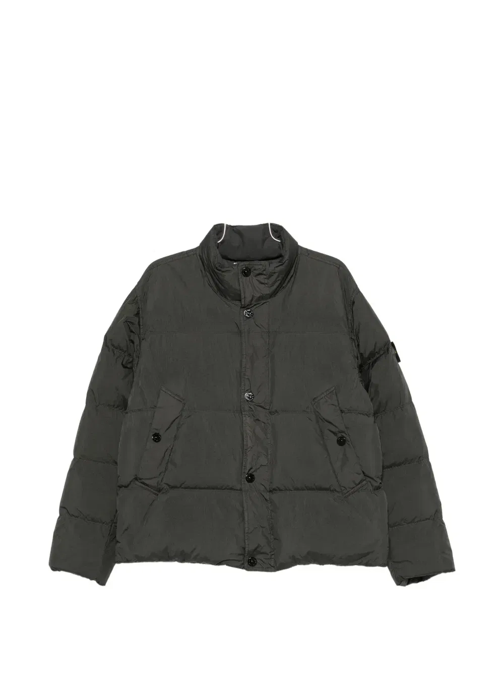 Утепленная куртка с нашивкой-логотипом Stone Island, серый