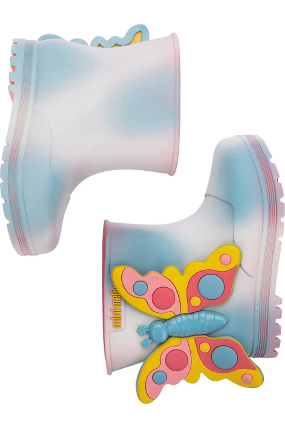 Детские сапоги водонепроницаемые Welly Wonderland Mini Melissa, розовый/синий — фото 4