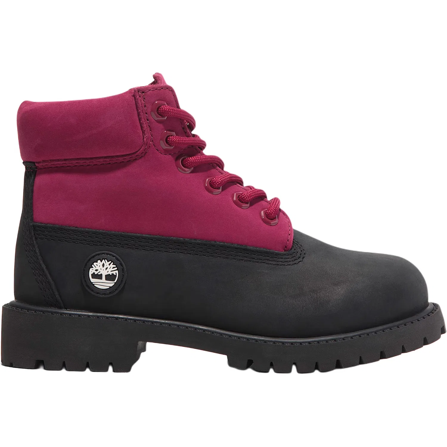 Детские ботинки для девочек кожаные Timberland, Black Pink — фото 3