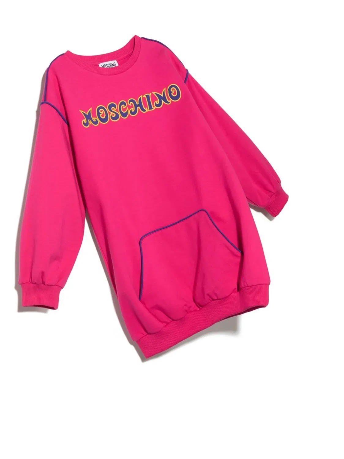 Платье-свитер с вышитым логотипом Moschino, розовый — фото 4