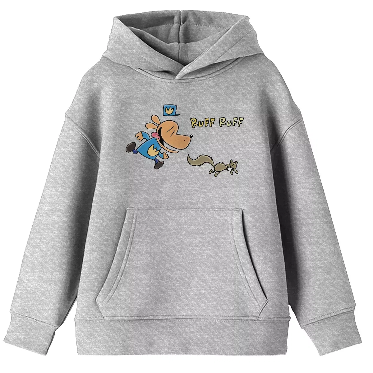 Детский худи с длинным рукавом Dog Man, Heather Gray