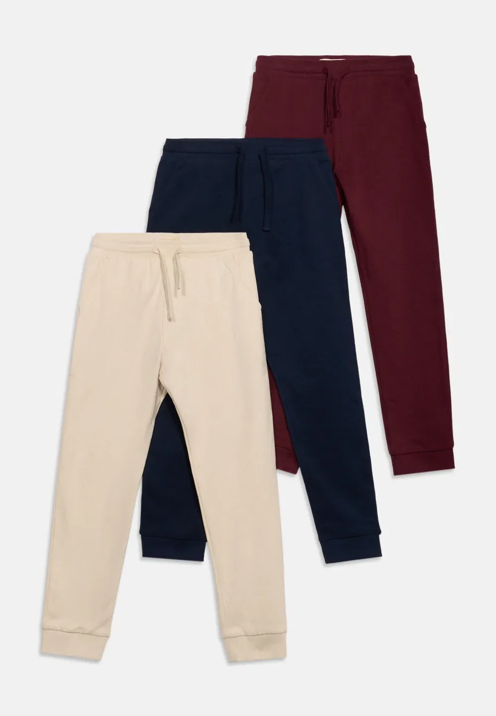 Комплект из 3 спортивных штанов Friboo, Dark Blue/Bordeaux/Beige
