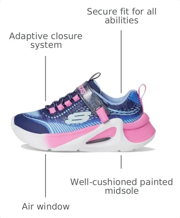 Детские кроссовки для девочек Tide Tech Skechers, Navy/Multi — фото 3