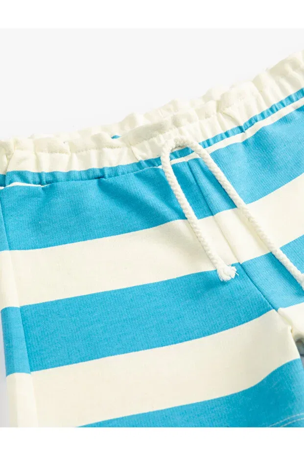 Детские шорты для девочек хлопковые Koton, Blue Striped — фото 3