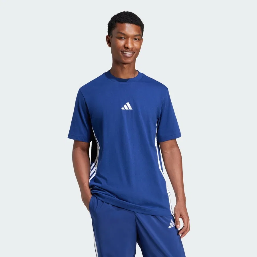 Футболка с длинным рукавом Sportswear JE6399 Essentials 3-Stripes Single Jersey Tee adidas, Черно-белый