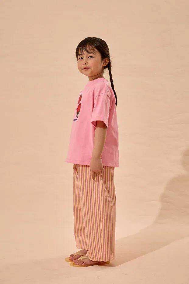 Детская футболка оверсайз с принтом Fahhar Kids, Pink — фото 2