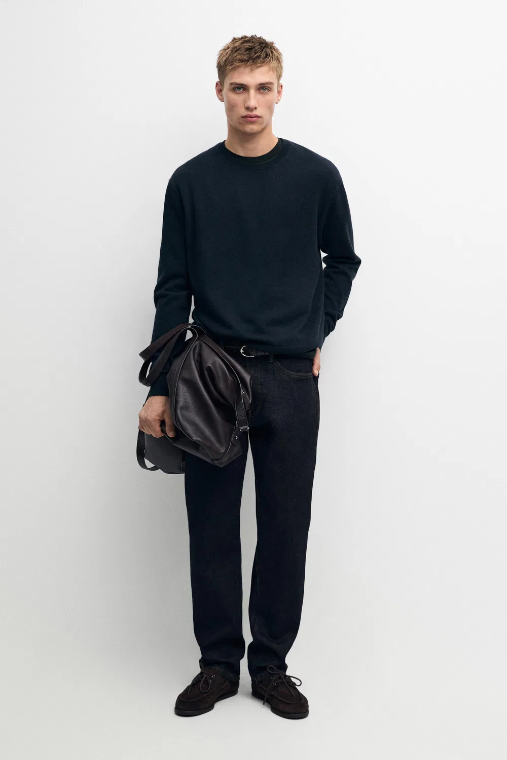 Свитер Massimo Dutti, кашемировый, темно-синий