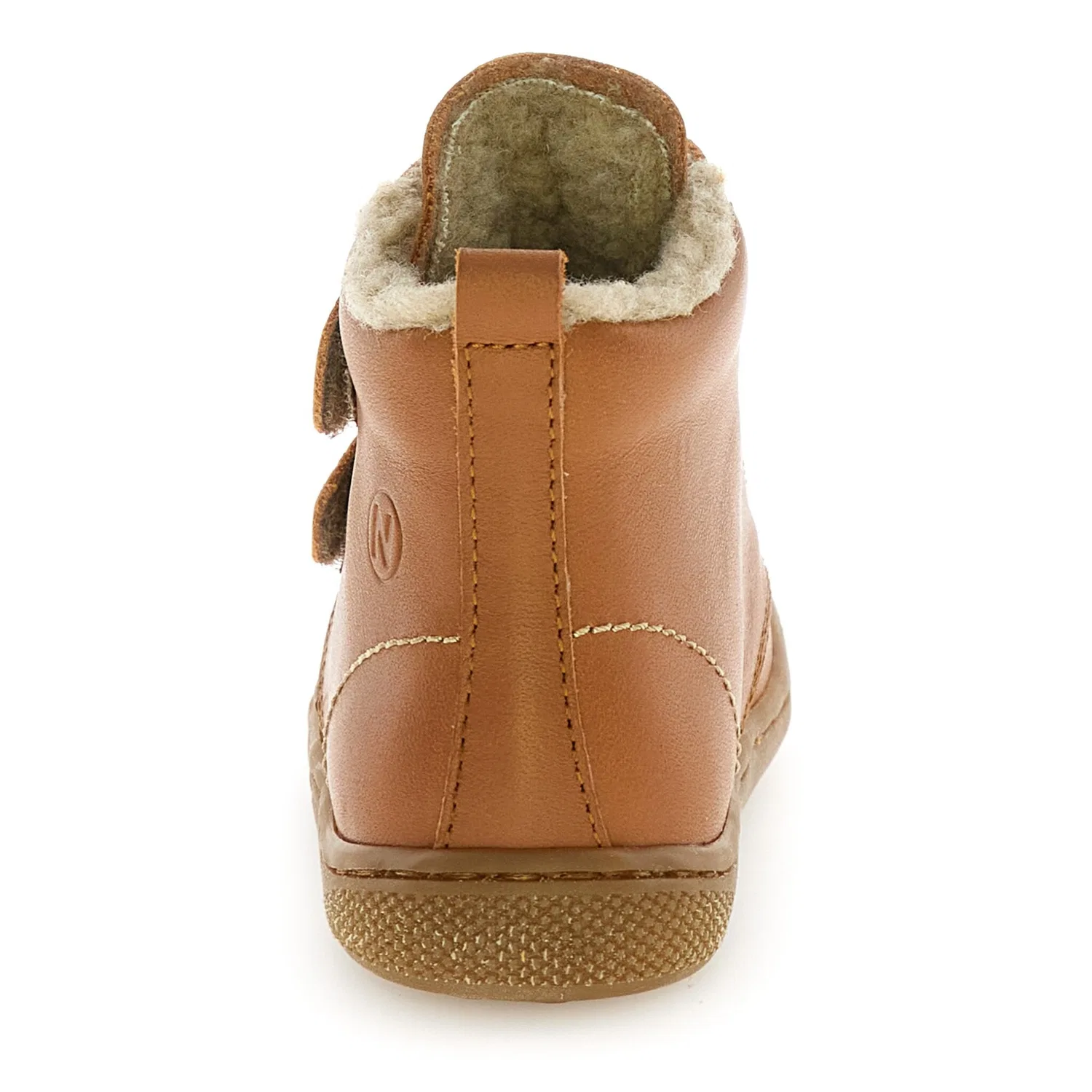 Детские зимние кожаные ботинки на липучках Bubble Wide Naturino, Brown — фото 3