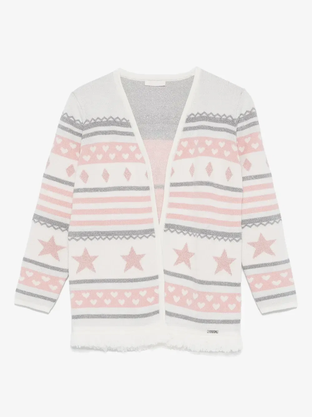 Жаккардовый кардиган с узором Liu Jo Kids, розовый