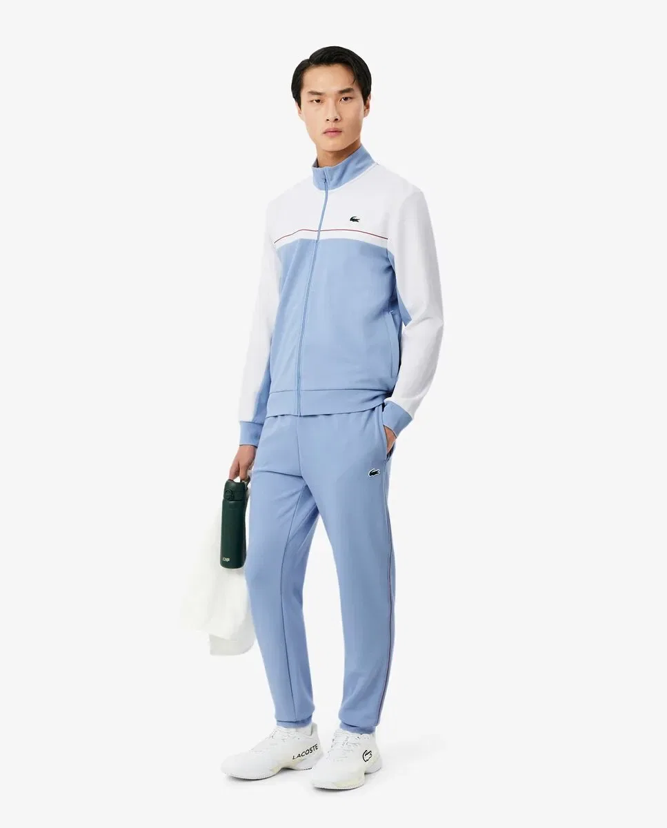 Мужская спортивная кофта на молнии с цветовыми блоками Lacoste, Azul / Blanco — фото 4