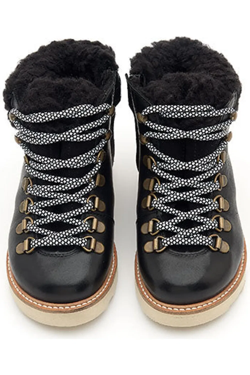 Детские ботинки походные с шерстяным воротником Eddie Wool Young Soles, черный — фото 3