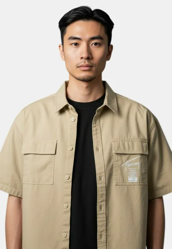Рубашка из хлопка Camicia uomo Tommy Hilfiger, бежевый — фото 4