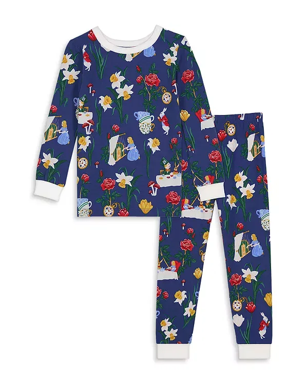 Детский комплект пижам с принтом Unisex Printed Long Sleeve Pajama Set Bedhead Pajamas, Alices Adventures