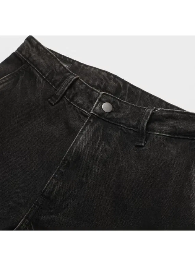 Zara Джинсы прямые из чистого хлопка, дымчато-серый — фото 4