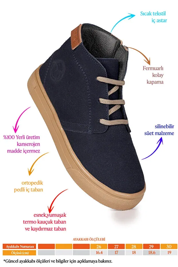 Детские ботинки для мальчиков на молнии Homer Kiko Kids, Navy Blue — фото 3