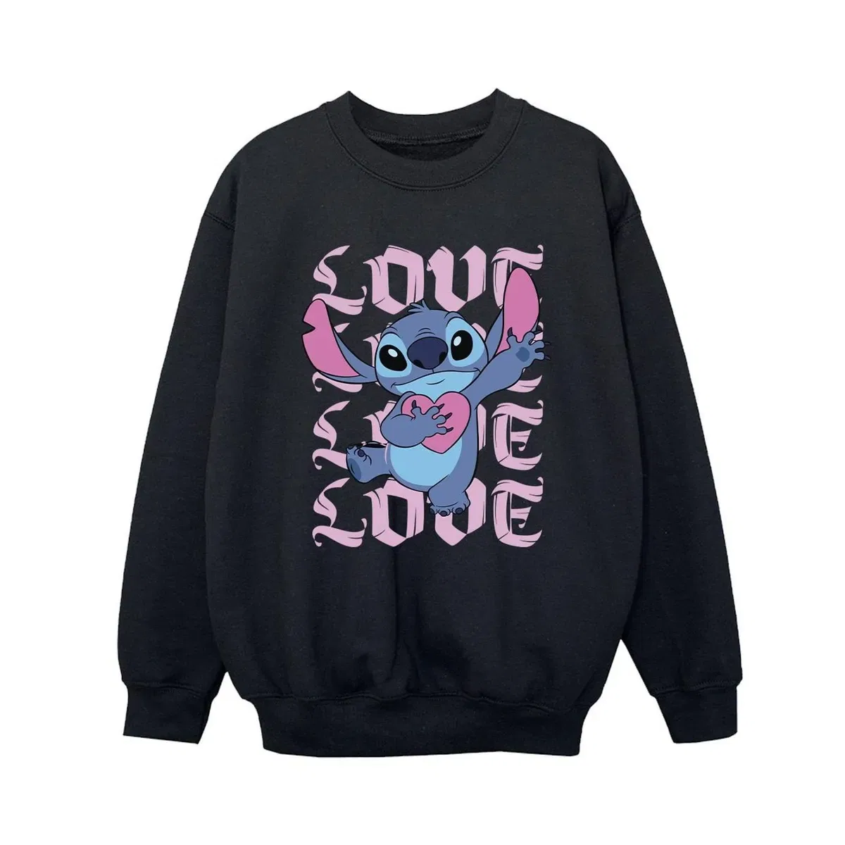 Свитшот с принтом Valentine Love Lilo & Stitch, Black — фото 2