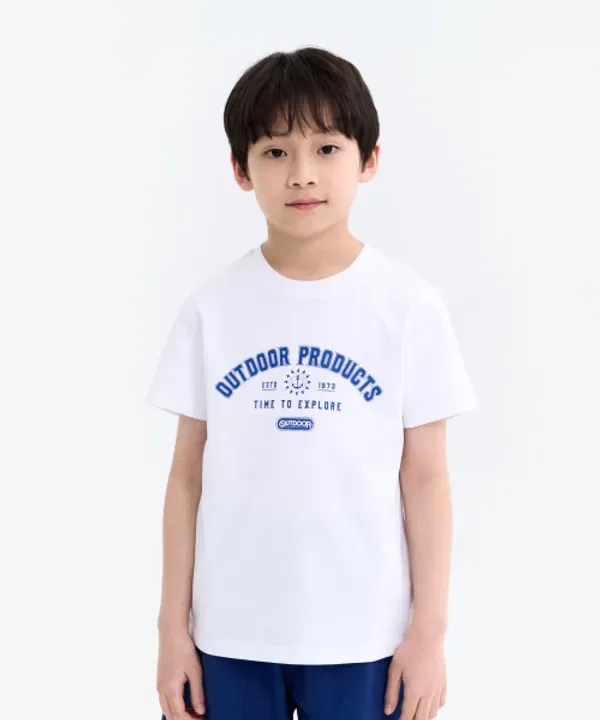 Футболка с логотипом Outdoor Products Kids, белая