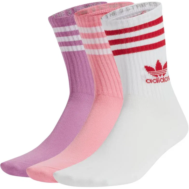 Детские носки-гольфы с длинным голенищем, комплект из 3 пар, Adidas Originals, Purple Pink White