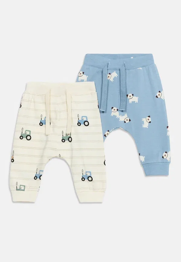 Комплект брюк с принтом животных Nbmvroels 2 pack Name It Ashley Blue, Antique White, белый/синий — фото 3