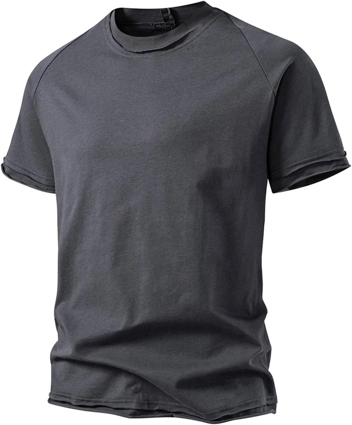 Мужская футболка с круглым вырезом длинная Athletic, Dark Gray
