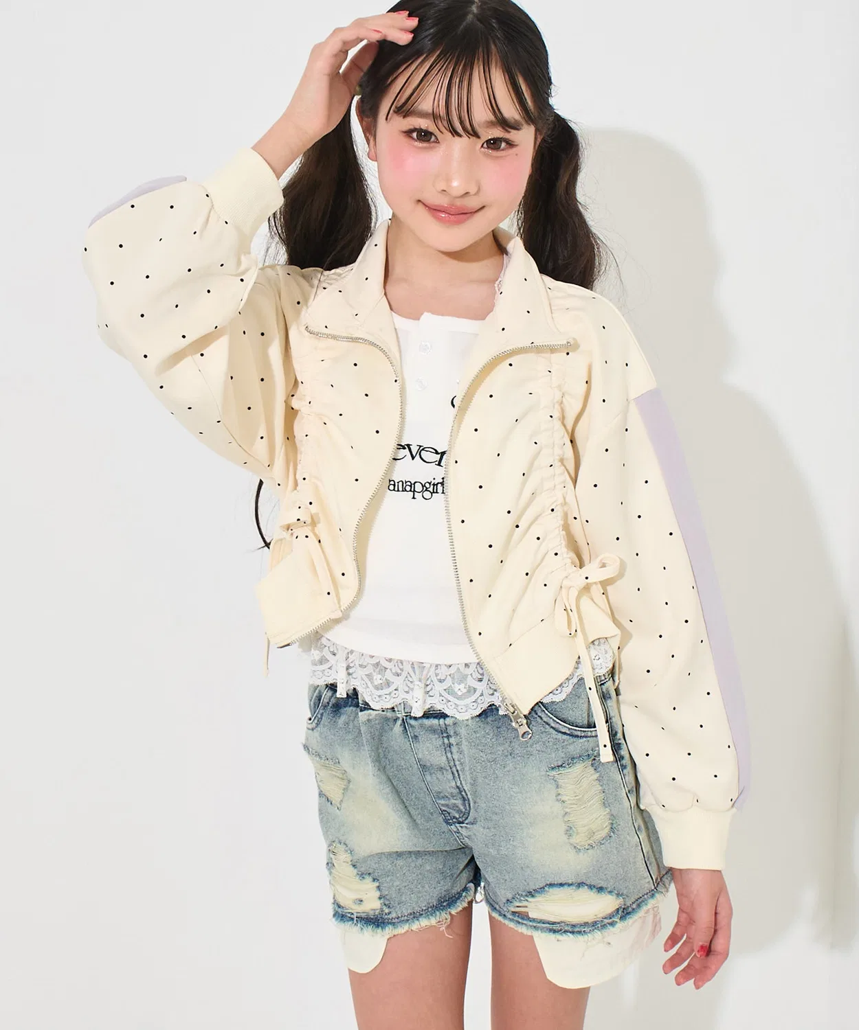 Детские шорты свободного кроя с потертостями ANAP GiRL, Black — фото 2