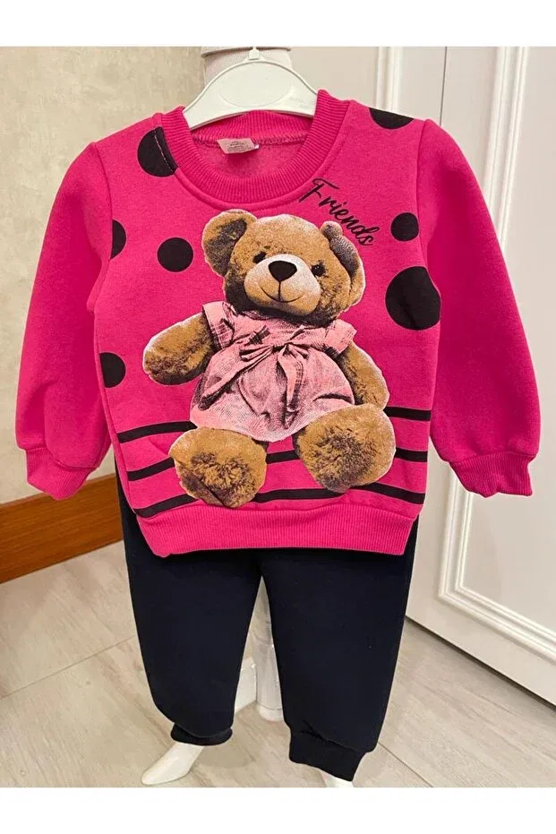 Детский комплект спортивного костюма с принтом Bear tracksuit set Ipgon, Pink