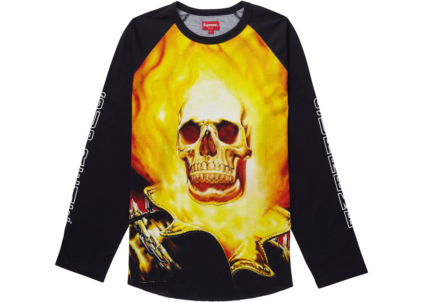 Мужская футболка с длинным рукавом с принтом Ghost Rider Raglan Top Supreme, Black