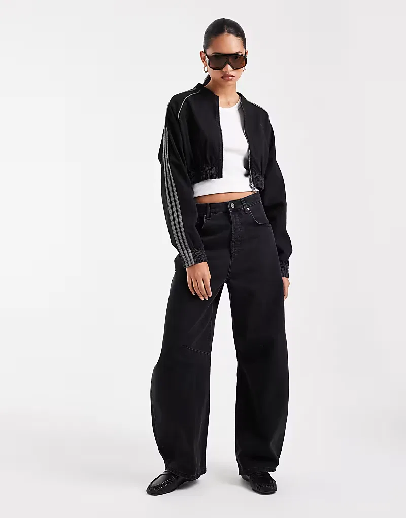 Спортивная куртка Adidas Originals SST из денима, черный — фото 2