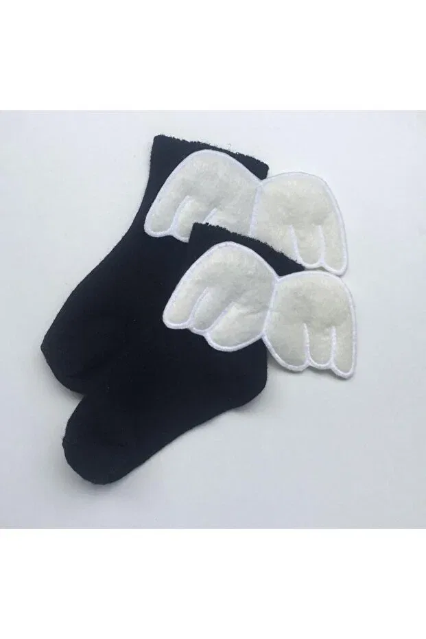 Детские носки-следки с принтом Angel Wings Özkardeşler Baby, Black