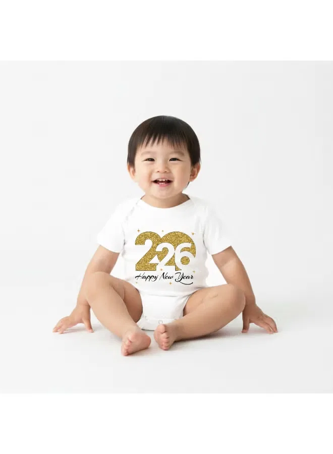 Боди-комбинезон с новогодним принтом 2026 Sitara Fashions, белый