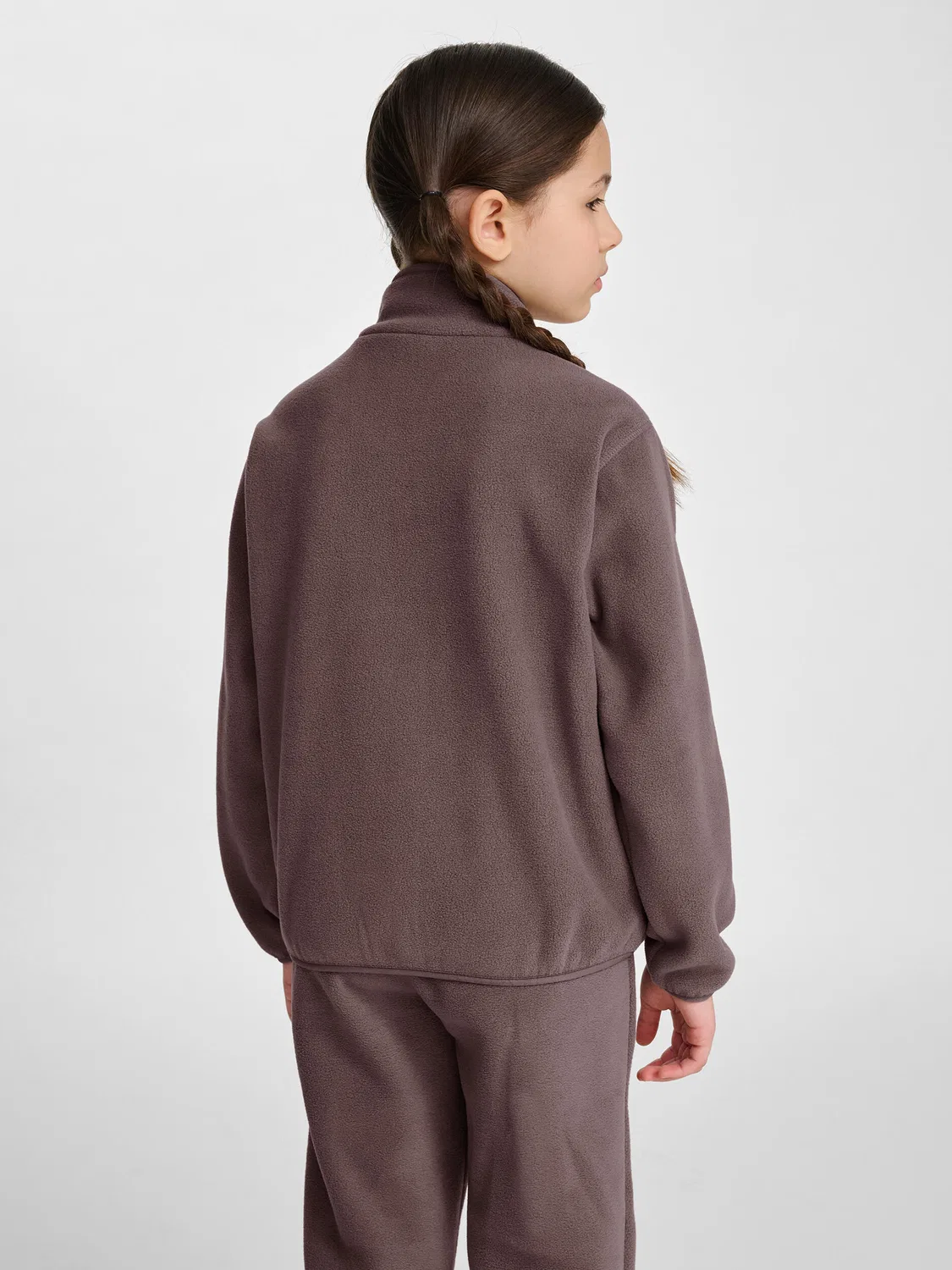 Детская флисовая куртка с молнией Hmljr Fleece Zip Jacket Bee Hummel, Braun Dunkelgrau — фото 2