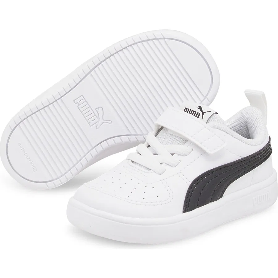 Детские кроссовки с шнуровкой Rickie Ac Inf Puma, Бело-черный — фото 3