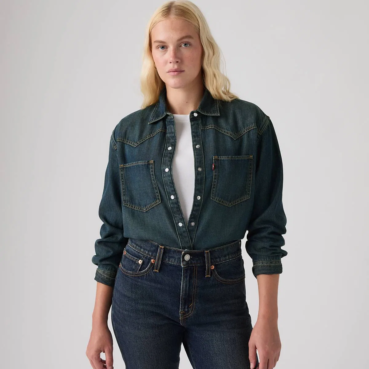 Рубашка в западном стиле Теодоры Levi's, High Vibration Western - Blue