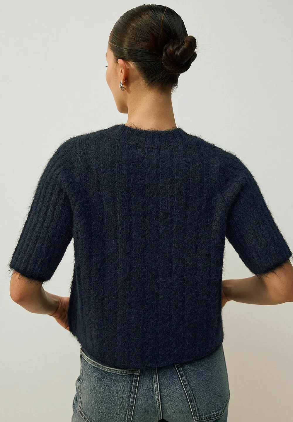 Удлиненный крой - круглый вырез - футболка с принтом Next, Navy Blue Gem — фото 3