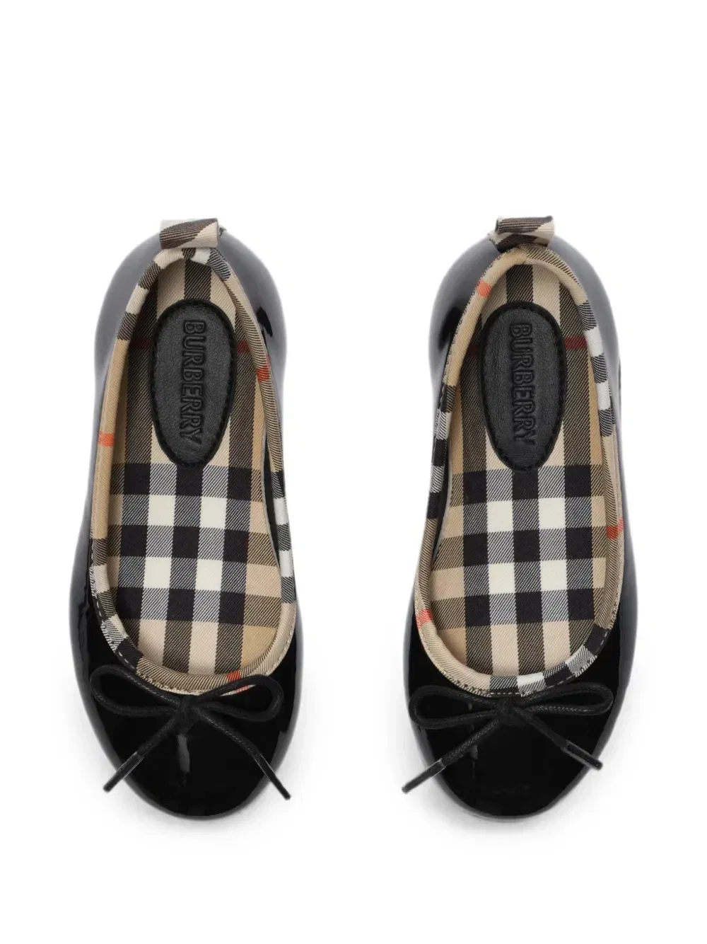 Балетки в клетку BURBERRY KIDS, черный — фото 3