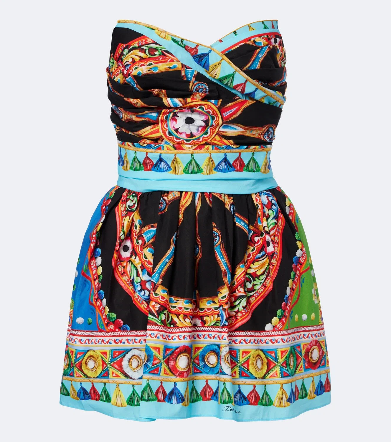 Хлопковое мини-платье Caretto Dolce & Gabbana, мультиколор