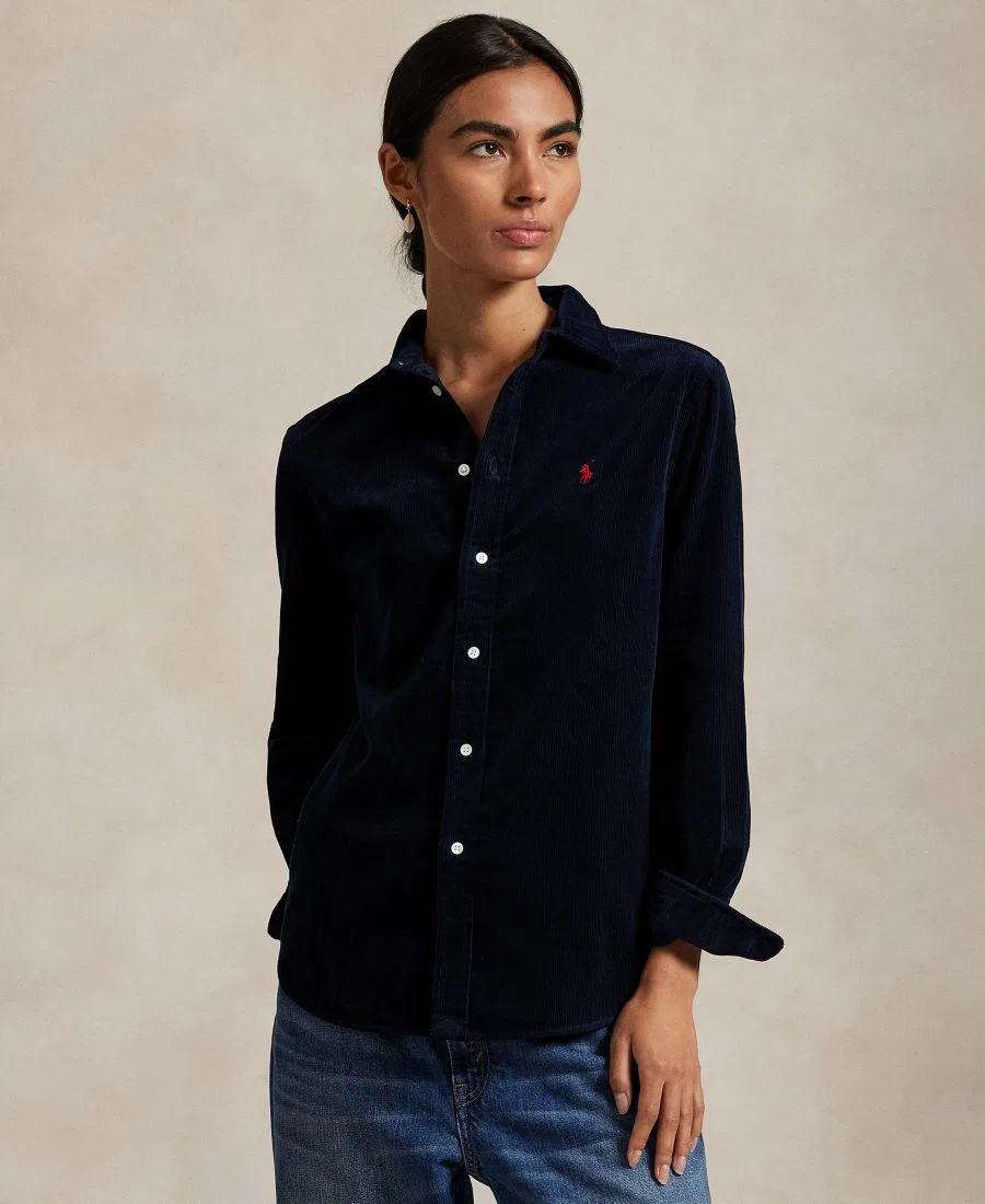 Классическая рубашка из хлопкового вельвета Polo Ralph Lauren, Navy