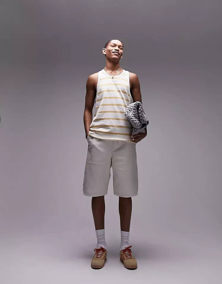 

Майка Topman Stripe, горчичный