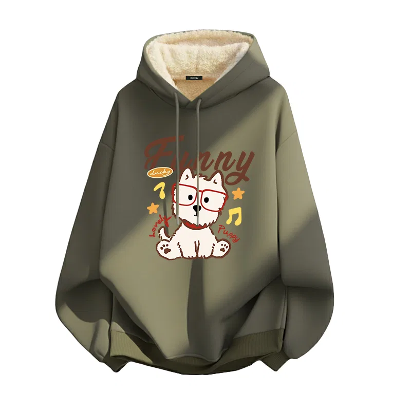 Детский свитшот с начесом MINISO, Thermal Sherpa Gray Pea Green