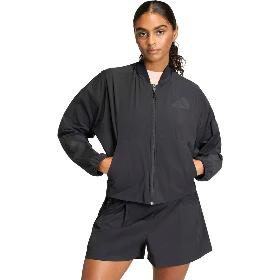 Женский спортивный свитшот с капюшоном W Z.N.E. Wv Bom adidas, Черный