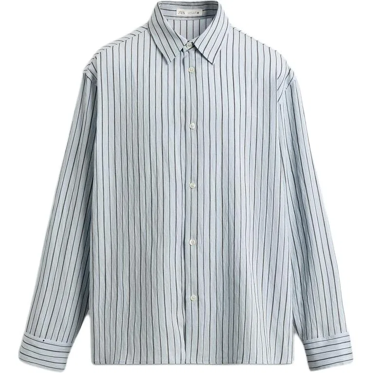 Мужская рубашка с отложным воротником Light Sky Blue ZARA, Light Sky Blue