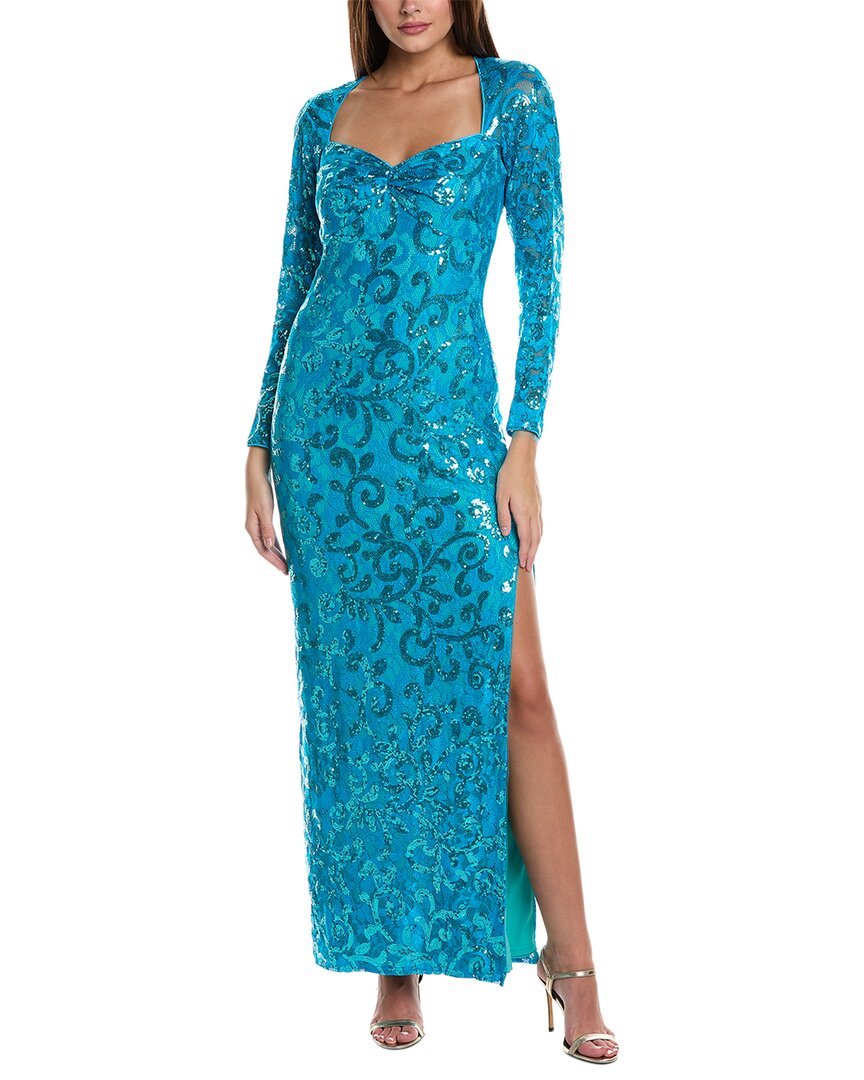 

Платье макси с пайетками SHO by Tadashi Shoji, синий