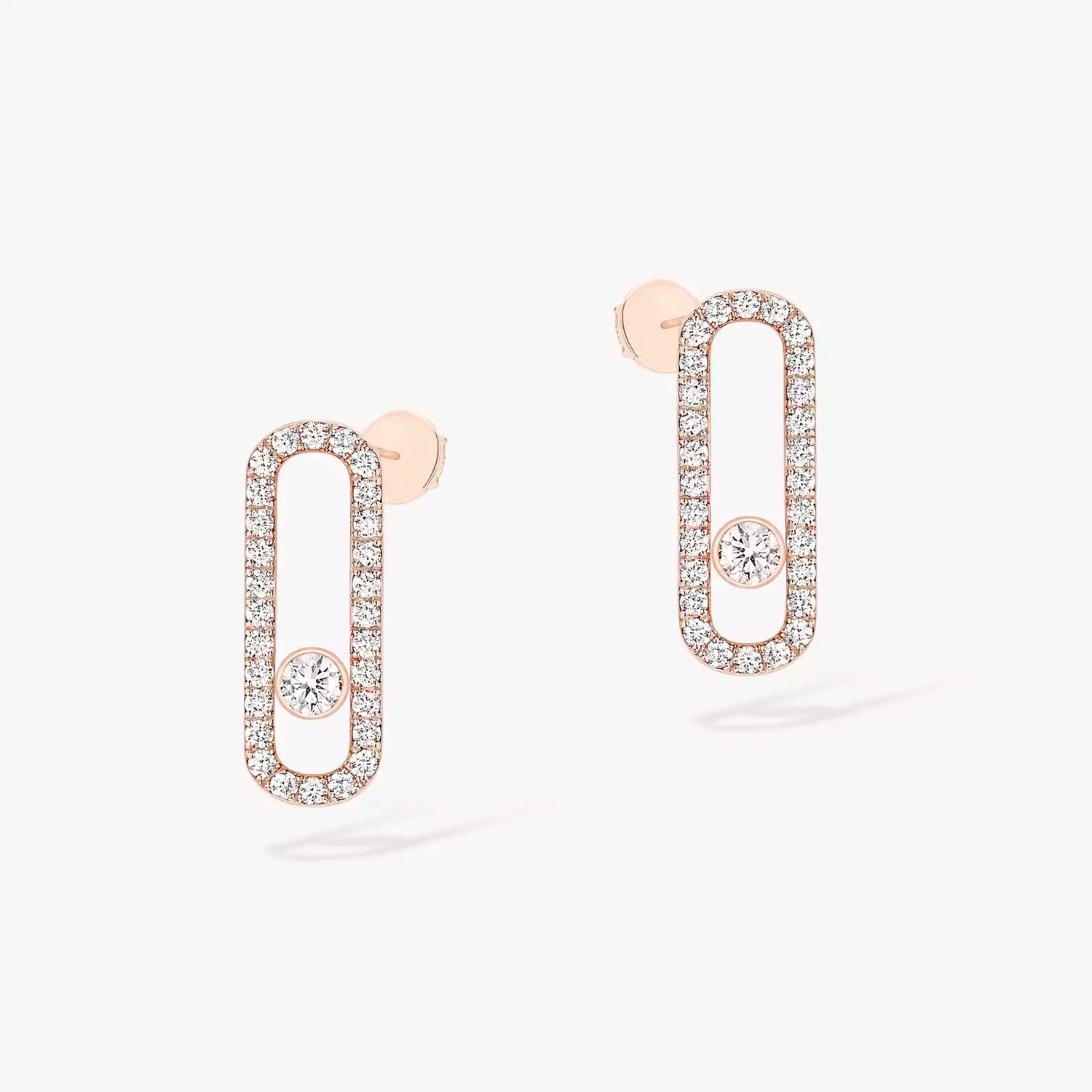 

Серьги Messika Move Uno Diamond Pavé, розовое золото/бриллианты