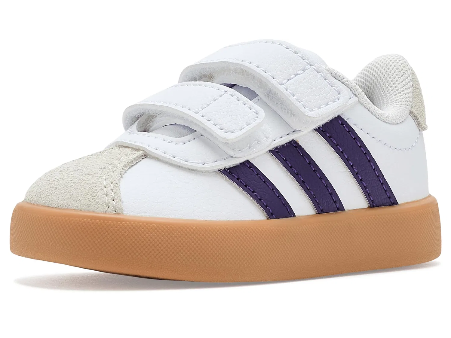 Кроссовки VL Court 3.0 Hook & Loop (для младенцев и малышей) Adidas Kids, White/Violet/Gum