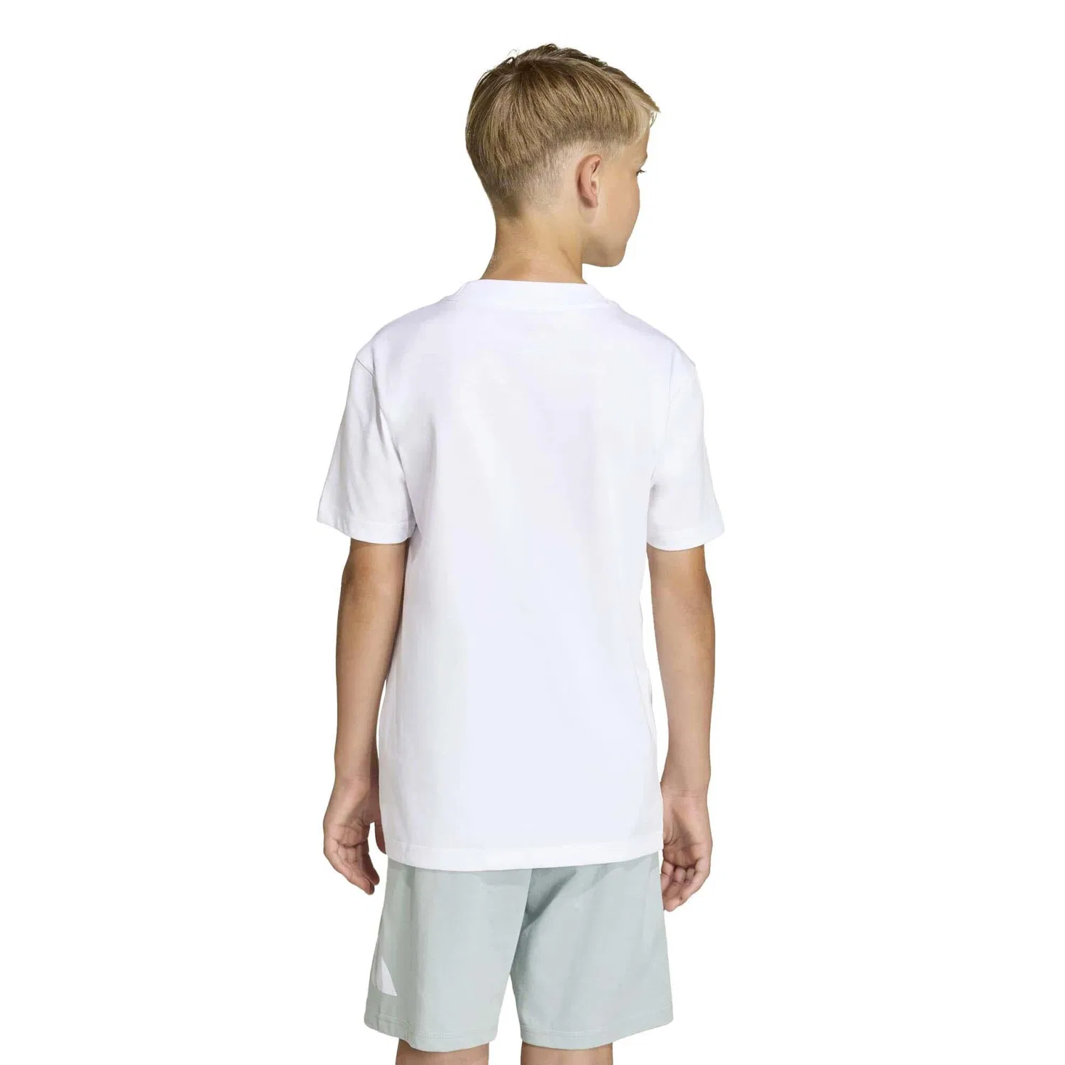 Детская хлопковая футболка Adidas Sport J Bl Tee 160, Weiss — фото 3
