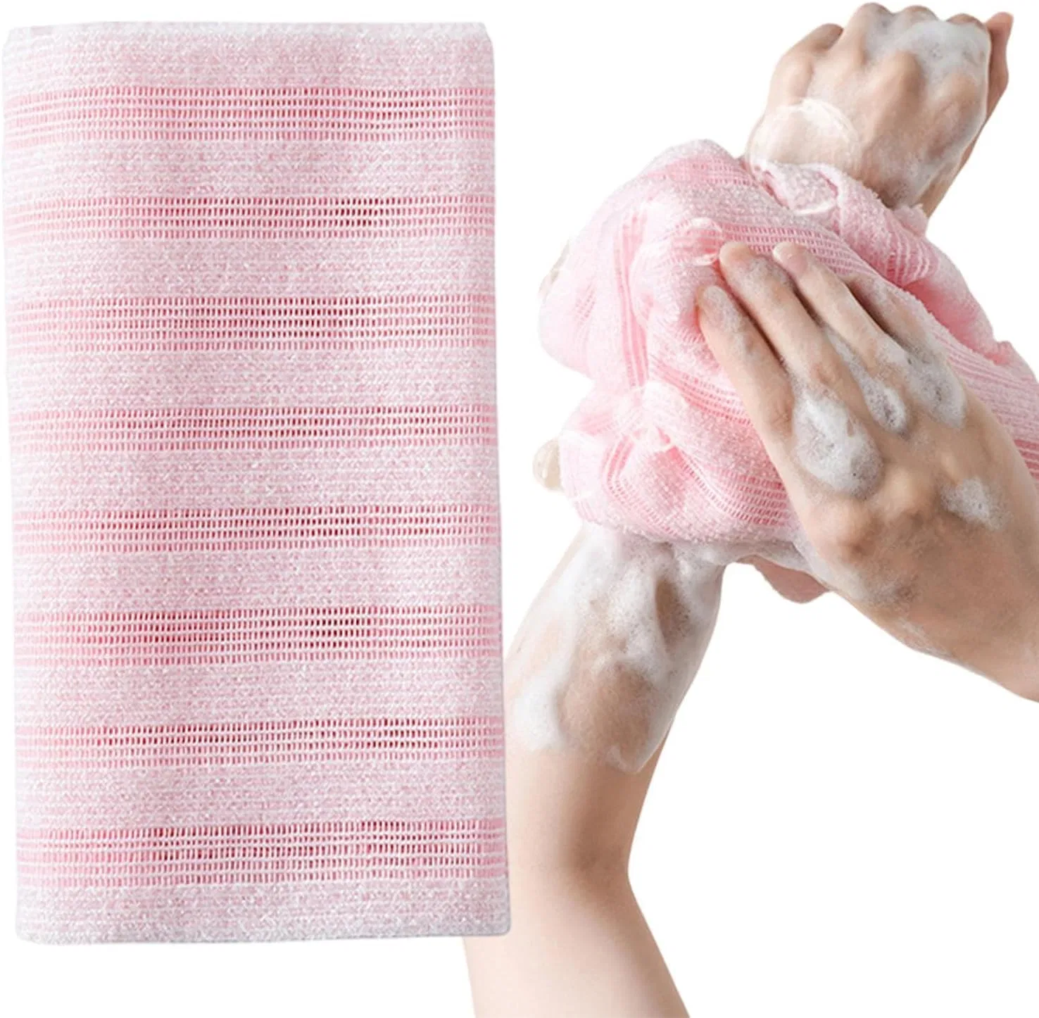 Мочалка для тела с полосками, Pink Stripes Generic