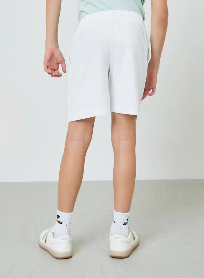 Шорты спортивные с боковым карманом Teens cotton sports jersey Styli, белый — фото 3