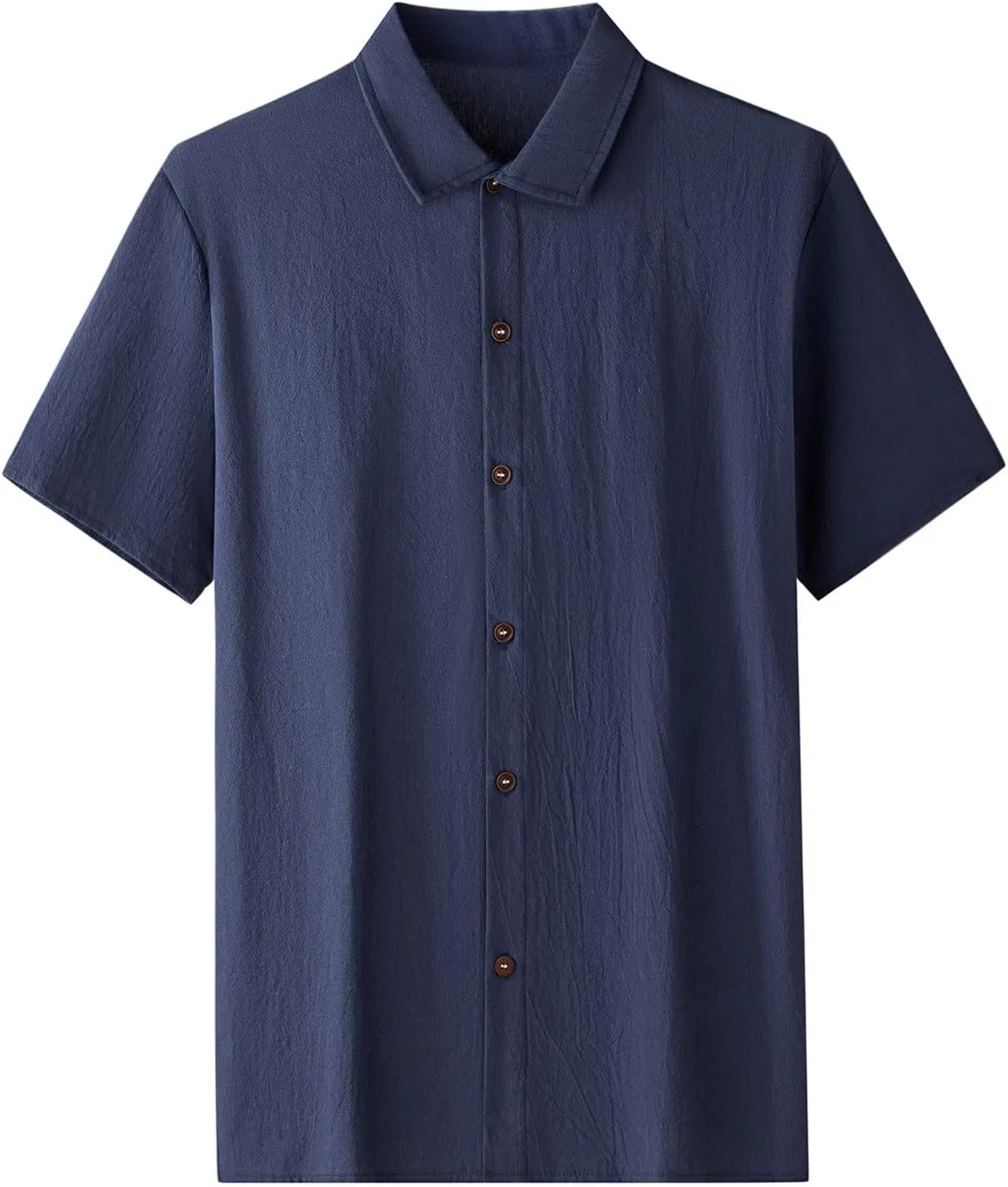 Мужская рубашка с коротким рукавом, slim fit, тёмно-синий — фото 3