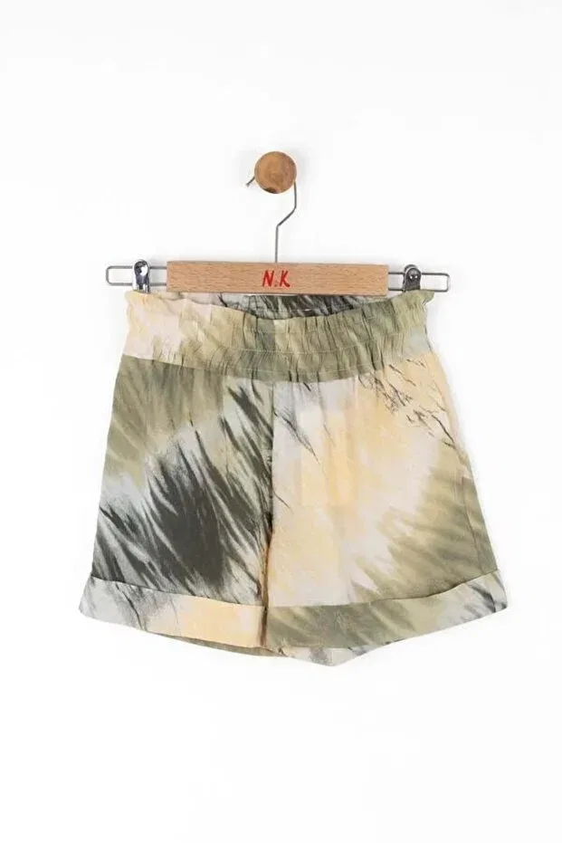 Детские шорты для девочек с принтом Nk Kids, Khaki — фото 2