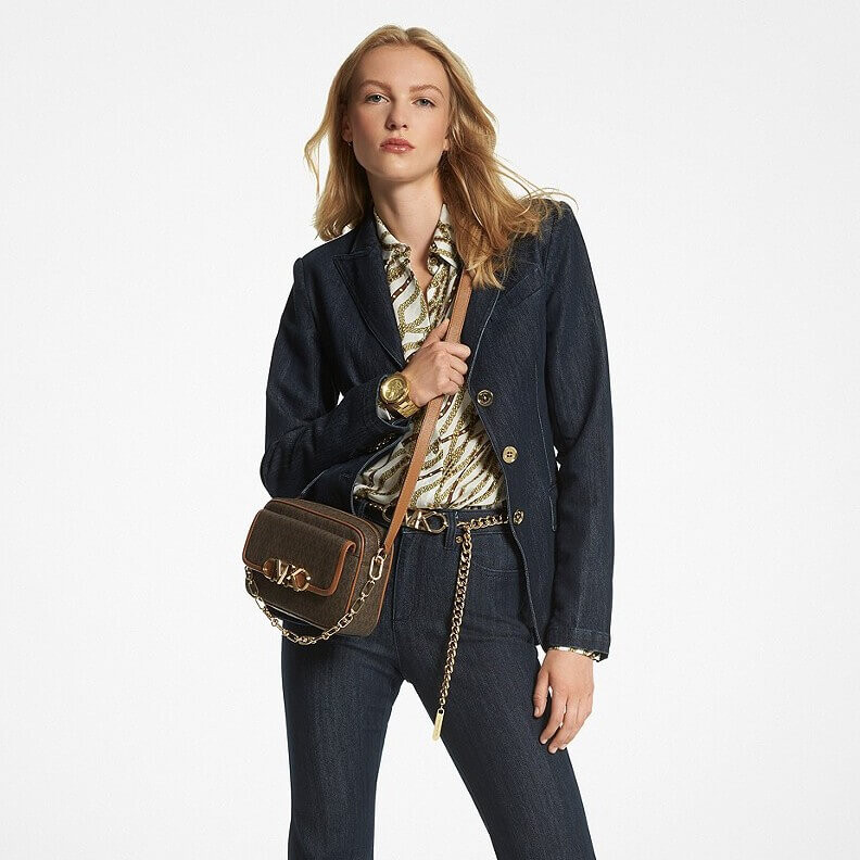

Блейзер Michael Michael Kors Stretch Denim, темно-синий